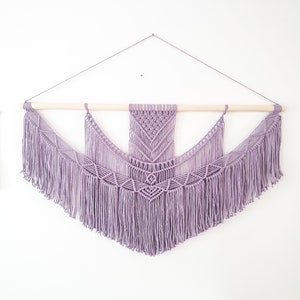 X Large Macrame Wall Hanging, 5 Size Options, Macrame Wall Art, Woven Wall Hanging, Boho Wall Decor, lavender purple, Wedding Backdrop