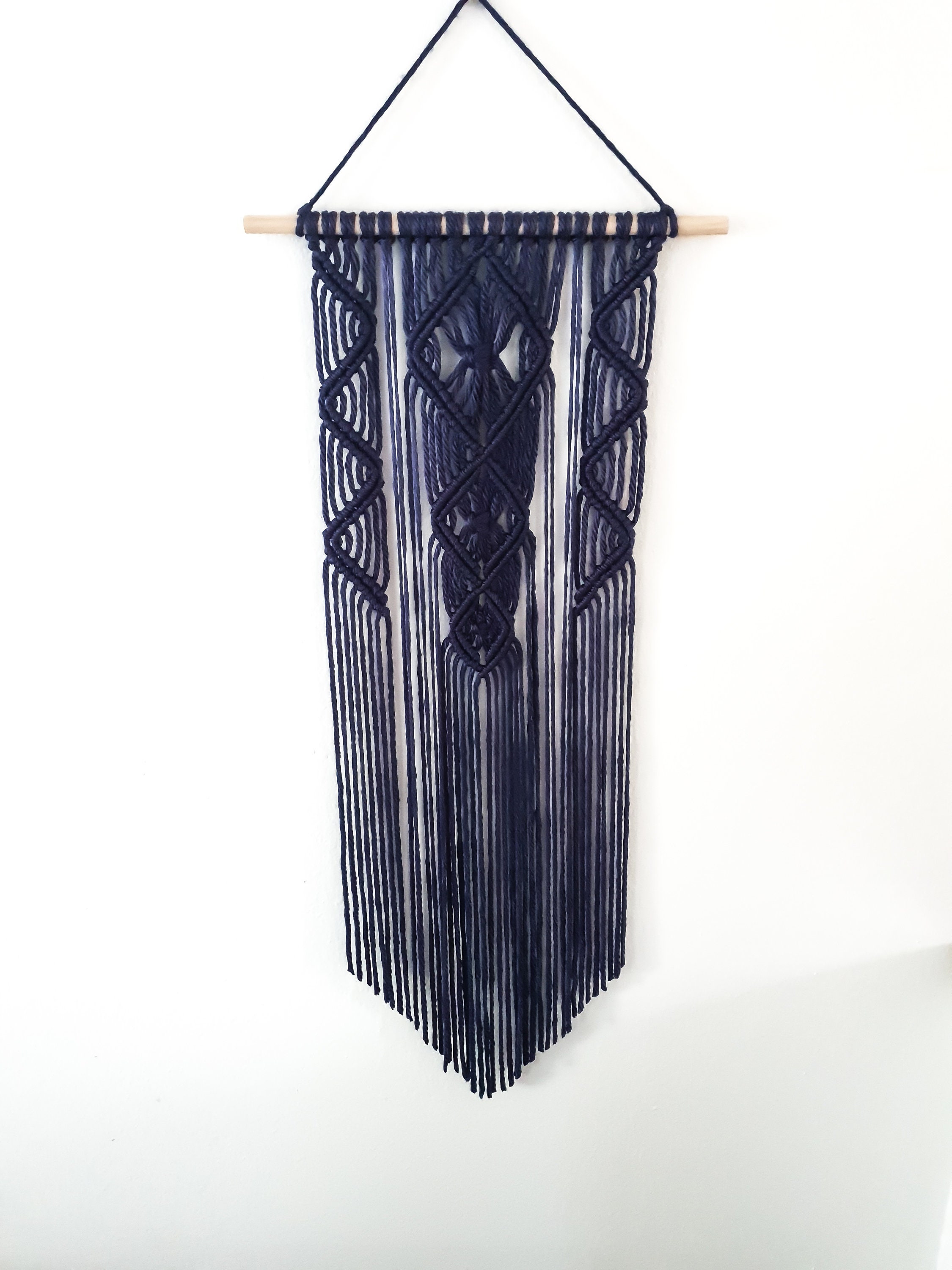 Navy Color Handmade Macrame Wall Hanging | Etsy