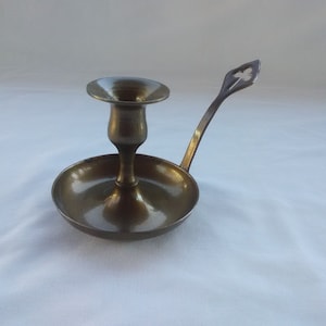 Vintage Brass Bed Chamber Candle Holder
