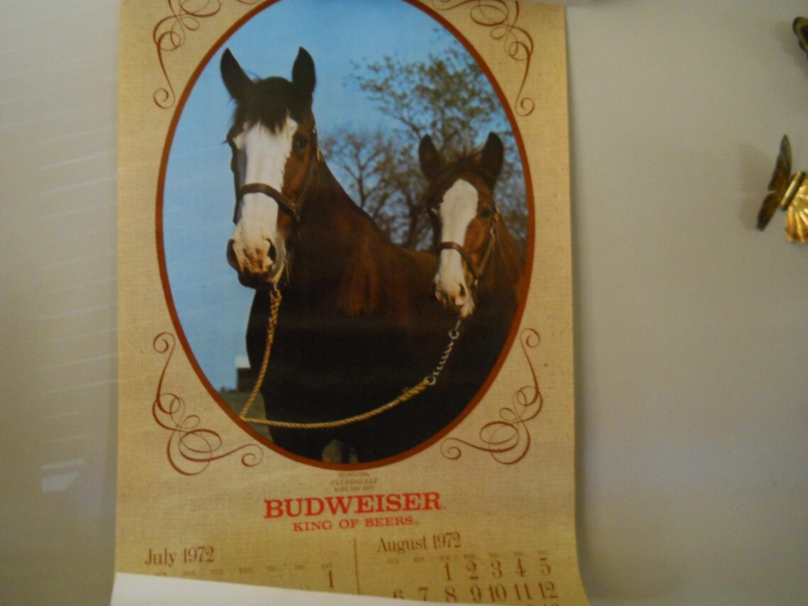 Budweiser Clydesdale Calendar Etsy