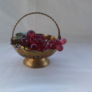 Vintage Brass Basket/Trinket/Candy Dish/Bowl
