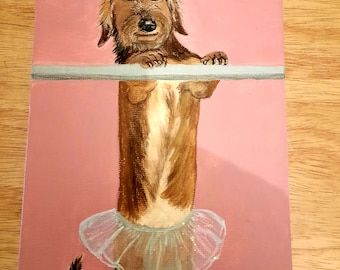 Cute Wire haired Dachshund Ballerina