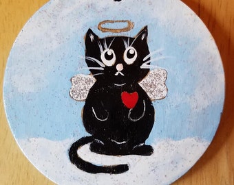 Kitty-Cat Angel Memorial + resin finish