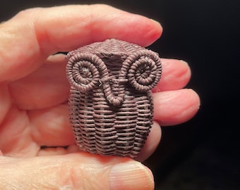 Miniature Handwoven Owl Basket