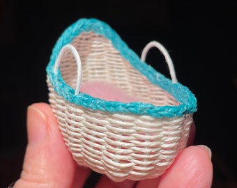 Miniature Handwoven  Baby Moses Basket