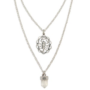 Zodiac Crystal Charm Necklace ~ Scorpio