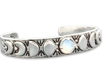 Moon Phases Cuff Bracelet | Opalite