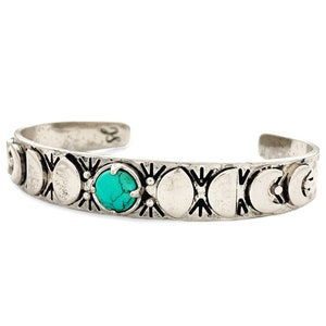 Moon Phases Cuff Bracelet | Turquoise