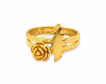 Grateful Dead Crazy Fingers Stacking Rings - Gold