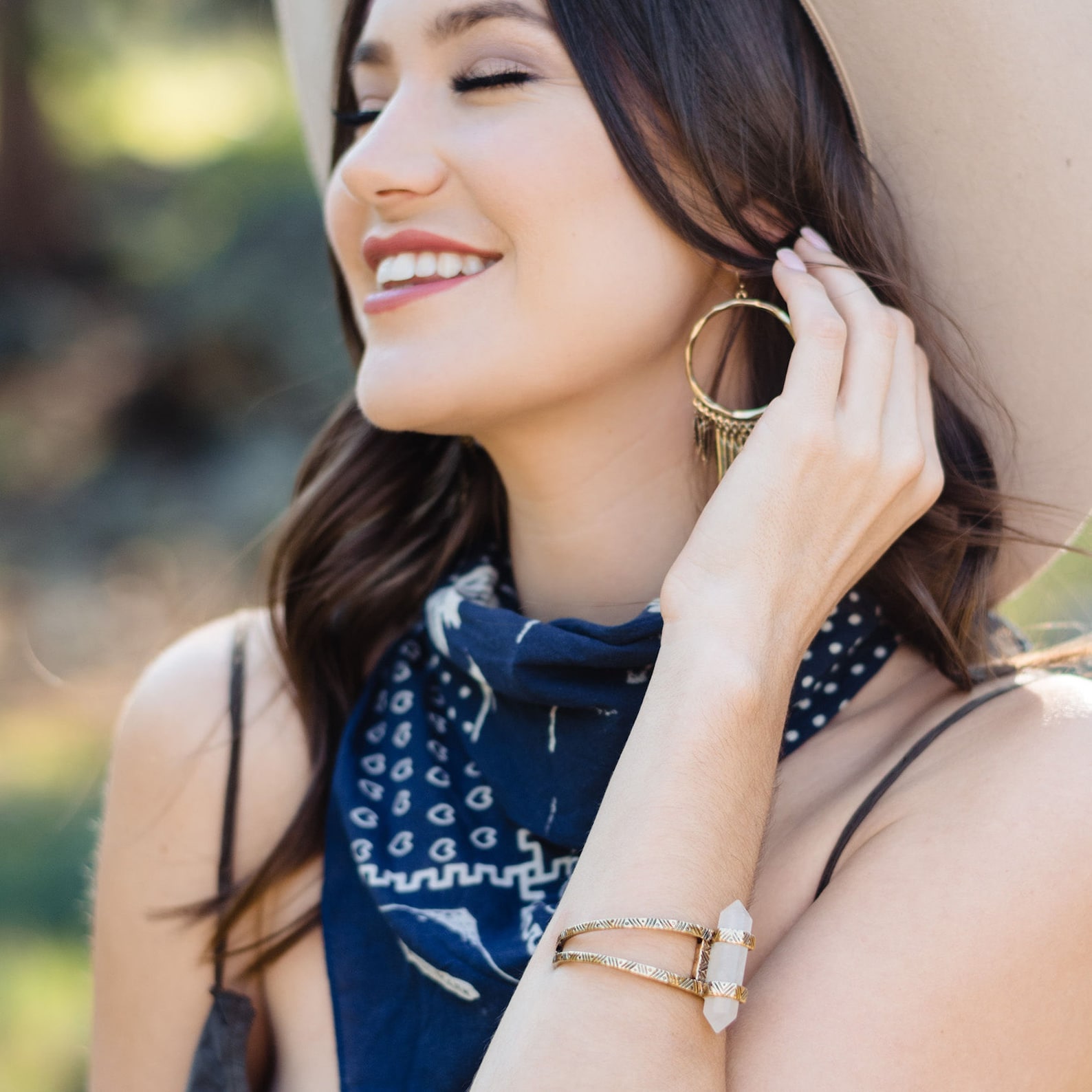 Crystal Cuff Bracelet Gold / Quartz Etsy