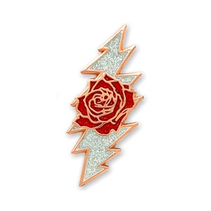 Rose & Bolt Logo Pin | Rose Gold / Sparkle
