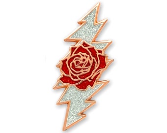 Rose & Bolt Logo Pin | Rose Gold / Sparkle