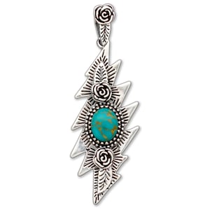 Grateful Dead ~ Lazy Lightning Bolt Pendant | Turquoise