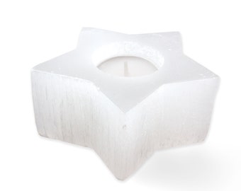 Selenite Star Candleholder