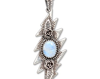 Grateful Dead ~ Lazy Lightning Bolt Pendant | Moonstone