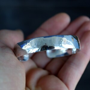 Pure silver hammered cuff bracelet, 999 silver bangle, solid silver everyday bracelet for girls
