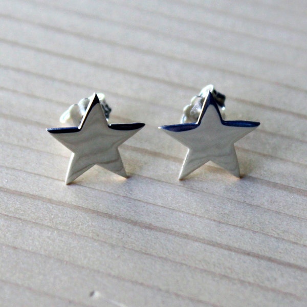 Star Studs-Silver Star Earrings-Silver Studs-Sterling Star Studs-Astronomy Earrings-Gift Idea-Stern Ohrringe-Schmuck Silber-Argent-Plata