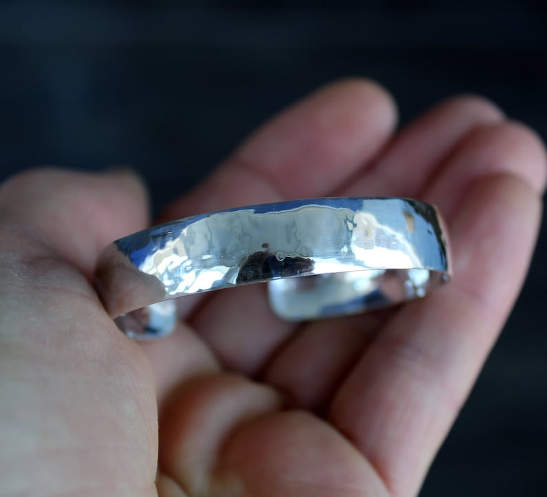Pure silver hammered cuff bracelet, 999 silver bangle, solid silver everyday bracelet for girls