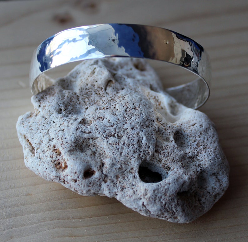 Pure silver hammered cuff bracelet, 999 silver bangle, solid silver everyday bracelet for girls image 4