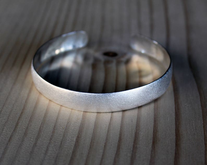 Pure silver hammered cuff bracelet, wide 999 solid silver bangle, bridesmade gift, everyday jewelry for girls, handcrafted image 2