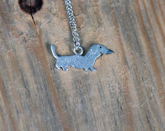 Dachshund Sterling Silver Necklace-Dachshund Pendant-Silver Animal Jewelry-Dog Necklace-Gift Idea-Pendentif-Bijoux-Argent-Colgante-Plata