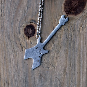 Sterling Silver Guitar Necklace-Music Instrument Silver Jewelry-Silver Guitar Pendant-Gift Idea-Musical Pendant-Rock Music Necklace-925