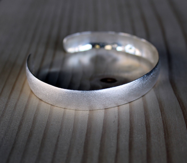 Pure silver hammered cuff bracelet, wide 999 solid silver bangle, bridesmade gift, everyday jewelry for girls, handcrafted image 9