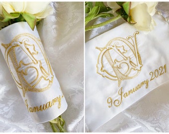 Bridal Bouquet Wrap Custom 3-letter Monogram (Shuler Studio) ***