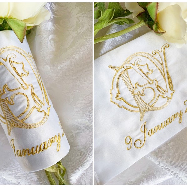 Bridal Bouquet Wrap Custom 3-letter Monogram (Shuler Studio) ***