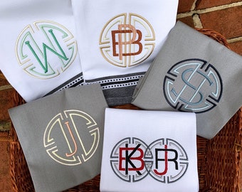 Kitchen Towel Monogrammed, Customized in Multiple Color Choices