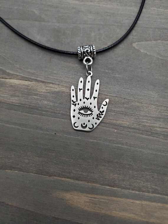 Hand palm best sale necklace
