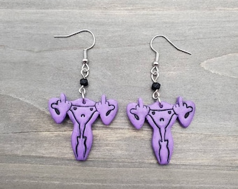 Uterus earrings |Girl power earrings| Feminist earrings |Women's reproductive rights |Female empowerment|Girl boss|Pro choice|Womb earrings