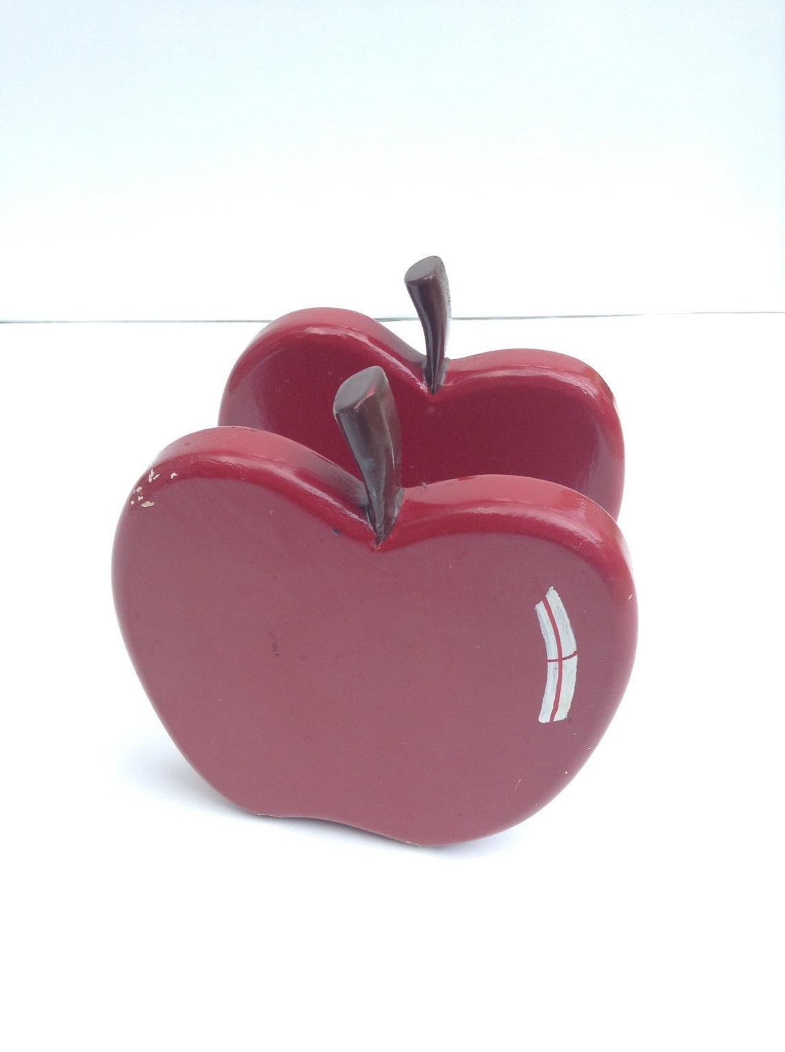Vintage Wooden Handpainted Apple Napkin Holder Etsy