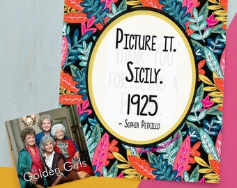 Golden Girls Fan Art - 8x10 Printable, Picture It, Golden Girls Art, Instant Download, Betty White, Bea Arthur, Blanche, Golden Girls Art,