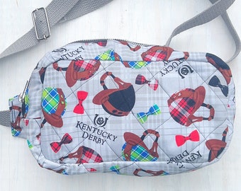 Kentucky Derby Bag- Horse Jockeys Unisex Belt Bag, KY Derby Purse, Crossbody Bag, Sporty Belt Bag Fanny Pack, Kentucky Derby Party Bag,