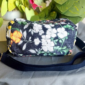 Custom Belt Bag / Fanny Pack - Handmade Canvas Unisex Belt Bag, Floral Crossbody Bag, Sporty Belt Bag, Vacation Bag, Gift for Travel Mom