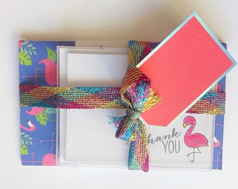 Personalized Stationery Set - Flamingo Stationery, Journal, Handmade Notecard Personalized Stationary,  Flamingo Print, Unique Flamingo Gift