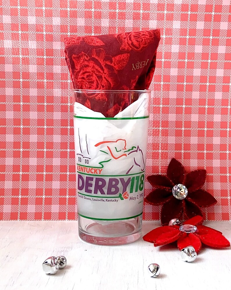 for Boyfriend Gift Box for Dad KY Derby Glass Christmas Gift Set For Men Gift for Horse Lover Kentucky Derby Necktie Glass Set