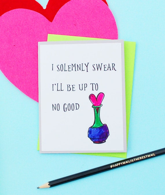 Harry Potter Valentines Card I Solemnly Swear Up To No Good | Etsy