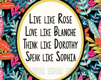 Golden Girls Fan Art - 8x10 Printable, Golden Girls Art, Instant Download, Betty White, Bea Arthur, Blanche, Golden Girls Art,