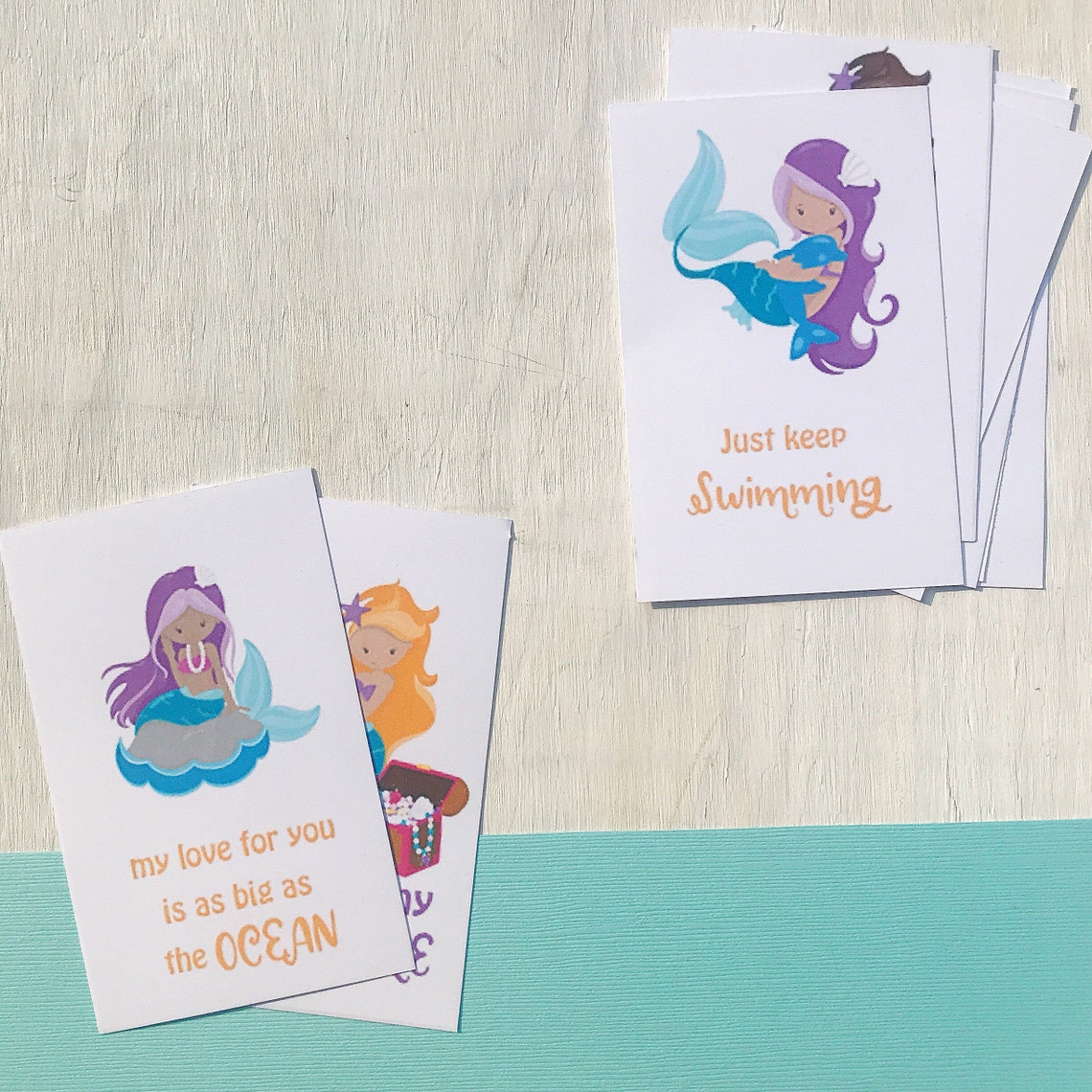 Mermaid Notes Printable Lunchbox Notes- Mermaid Cards, Back to School Lunch, Instant ...