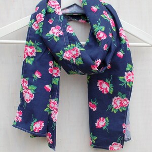 Ky Derby Scarf Navy Roses Womens Scarf, Kentucky Derby Party,DerbyParty Outfit, Women's KYDerby Accessory, Preppy, Christmas Gift for Women image 1