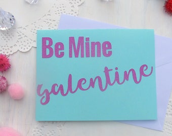 Galentines Day Card- Valentines Card for Girlfriends, Galentines Day Invitation, FunnyFriendship Card, ValentinesCardforFriend, Pink Glitter