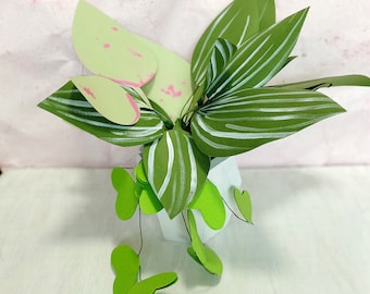 Paper Plant Gift - Mixed Fake Houseplant Arrangement, Houseplant Bouquet, Plant Lover Gift, Boho Greenery Table Arrangement,Paper Houseplant