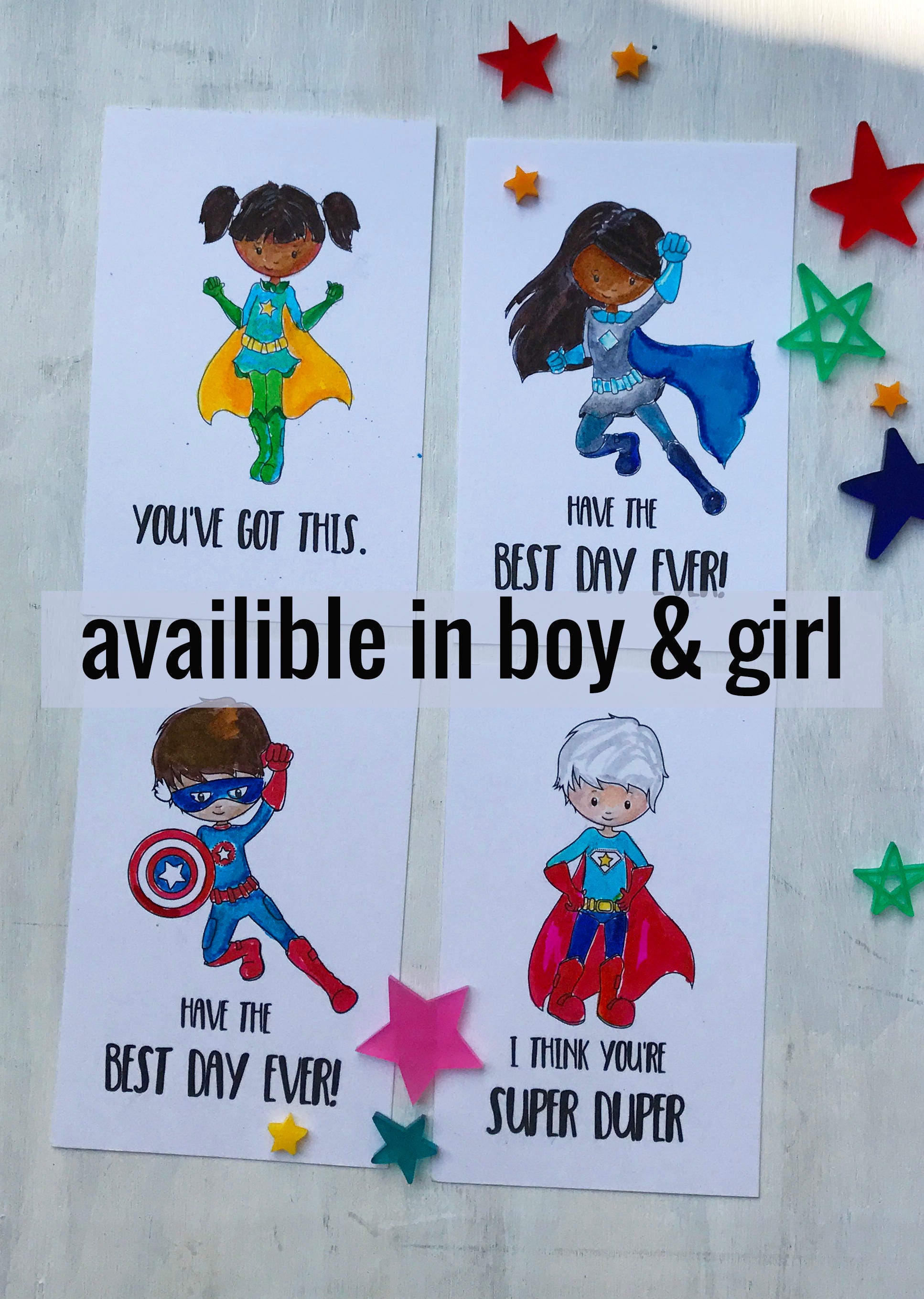 Printable Lunch Box Notes - Superhero Lunchbox Notes, Back to School ...