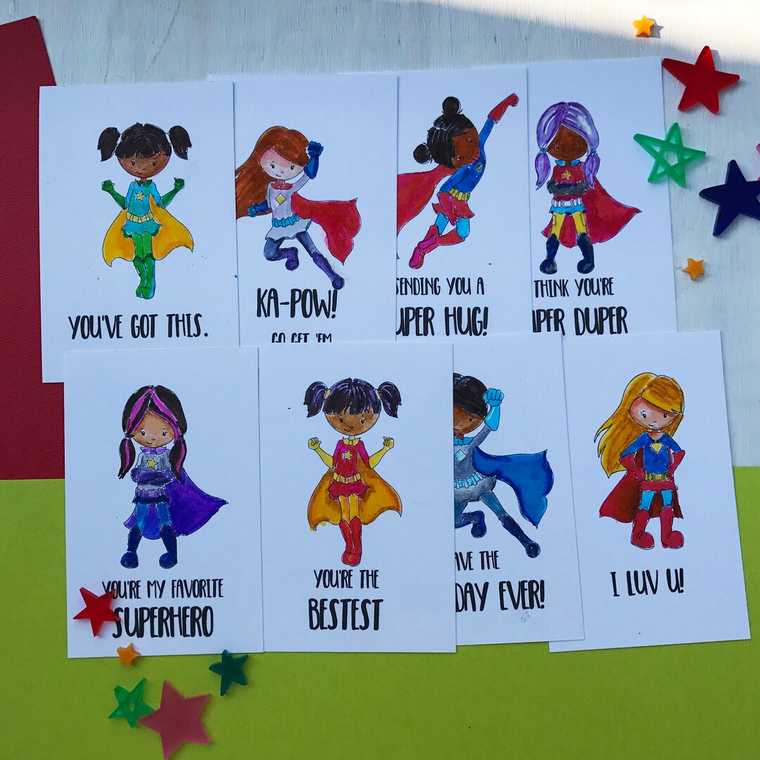 Printable Lunch Box Notes - Superhero Lunchbox Notes, Back to School ...