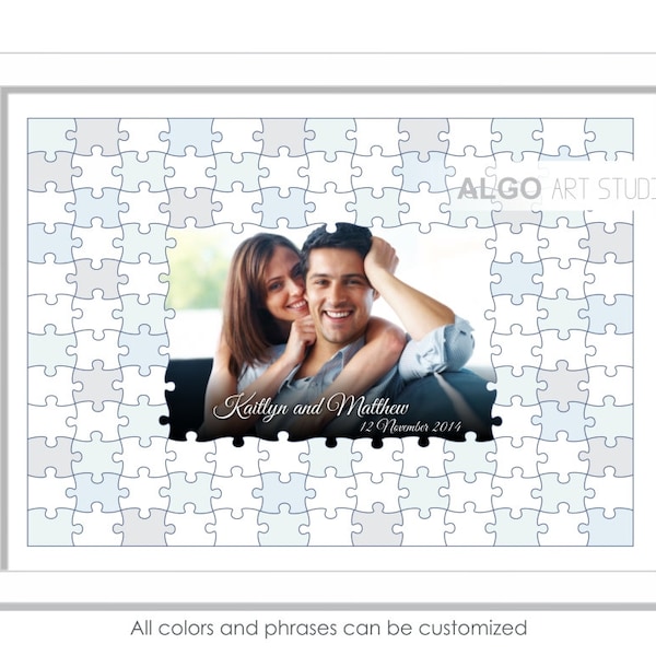 Puzzle Guestbook, Puzzle Wedding Guest Book, Wedding Keepsake, Wedding Guest Book, Gift for Newlyweds, Guest Book - Any Size - DIGITAL FILE