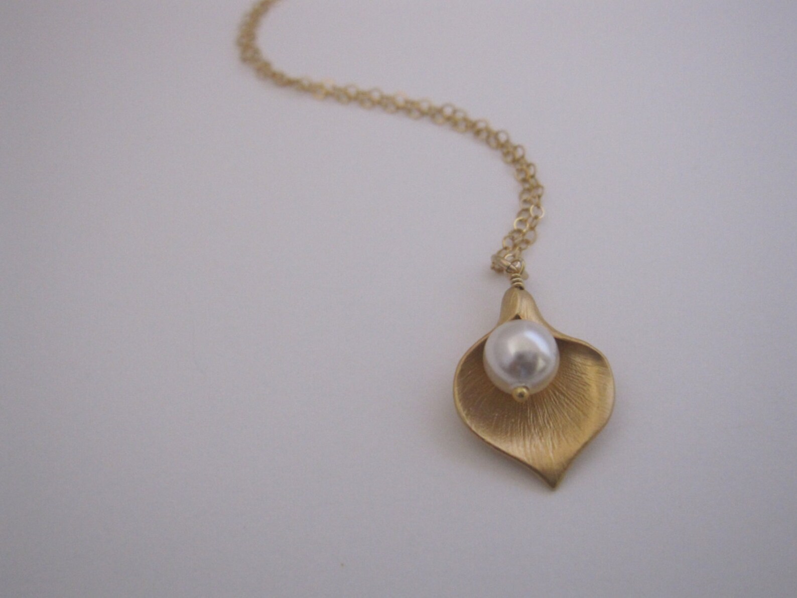 Gold Calla Lily earrings with CZ Calla lily necklace Calla Etsy