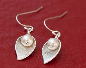 Silver Calla Lily Earrings