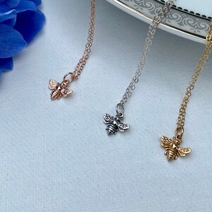 Bee Necklace, insect charm, Bee charm, Delicate Bee necklace, gift for her, children’s jewelry